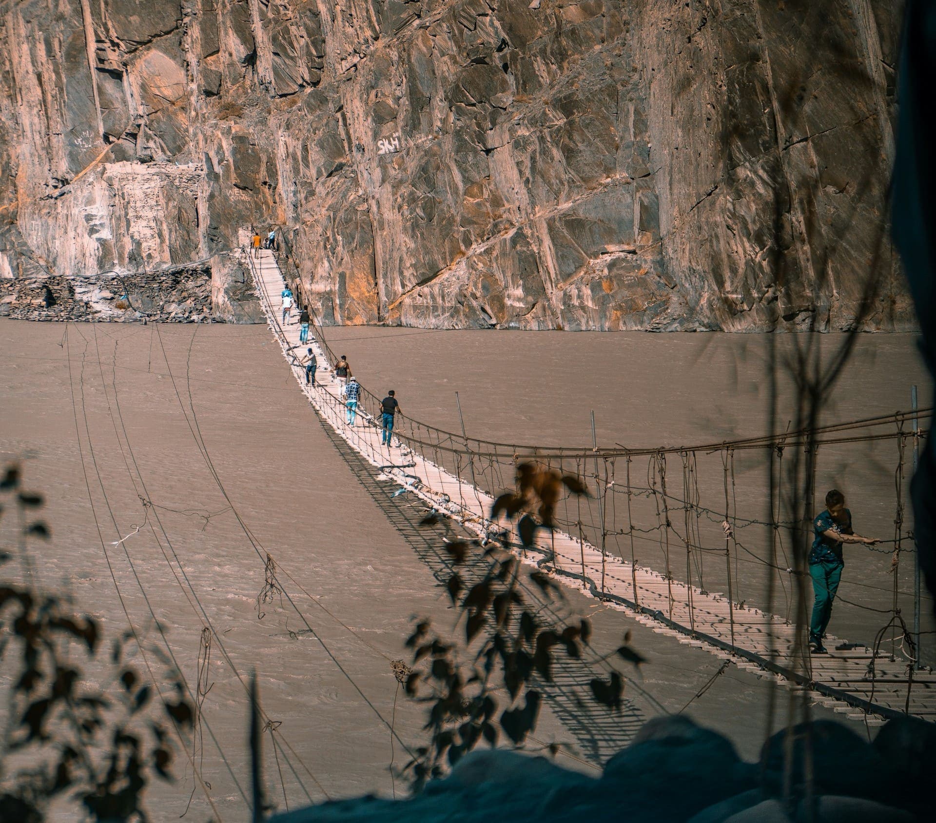 Hussaini Suspension Bridge, Gojal, Hunza